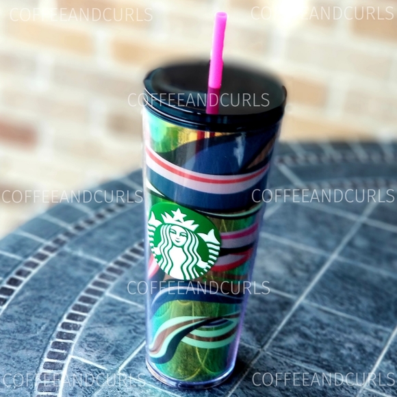 Starbucks Gold Ribbon Swirl Holigraphic Venti Cold Cup Tumbler Christmas… - Picture 6 of 11